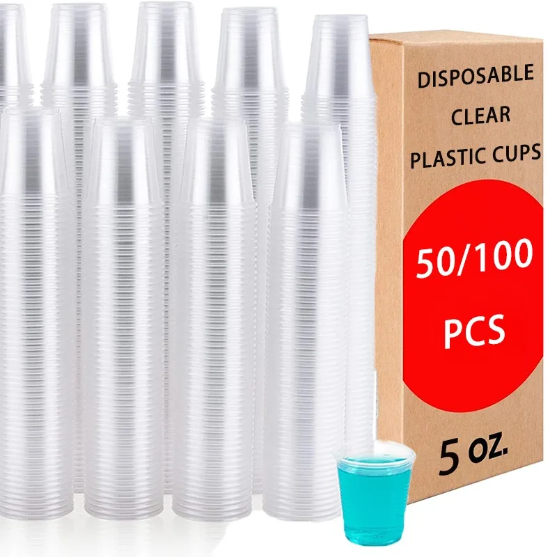 50/100 pcs 5oz jednorazové plastové šálky, šálky kávy, poháre nápojov, vhodné na pikniky, stretnutia, Vianoce, večierky