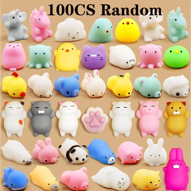 50/100 pcs Detské darčeky Darčekové hračky Roztomilé zvieracie antistress gule Squeeping Mochi Abreact Mäkké lepkavé stresové reliéfové hračky