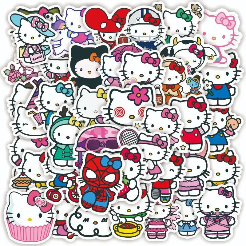 50/100 pcs Hello Kitty Cartoon Stickers Girl Girl Dievča