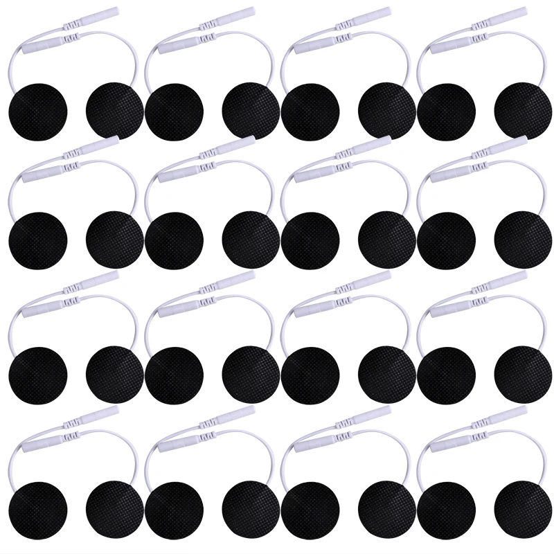 50/100ks 32 mm okrúhle guľaté vankúšiky tkaných elektród pre elektrické desiatky pre akupunktúru Massager opakovane použiteľné zdravie masážnej nálepky