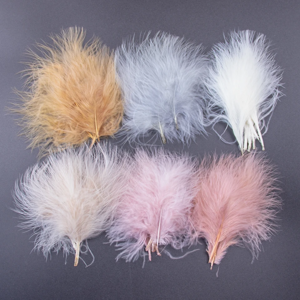 50/100ks farebné marabou perie morské perie 7-12cm DIY šperky kostým šijací