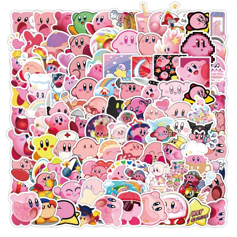 50/100ks kirby nálepky balenie roztomilý anime nálepka nepremokavá puzdro pre laptop pokožka kawaii balenia umelecké potreby kancelárskych potrieb