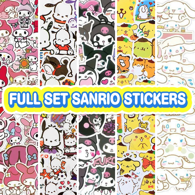 50/100ks nálepky roztomilé Cinnamoroll Kuromi My Melody Sticker pre puzdro na telefónny telefón Dievča