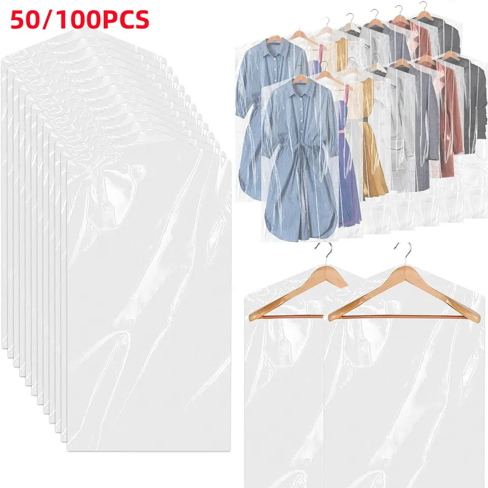 50/100ks priehľadné PE PUTPORPOPTPROUT Protect Chránič vrecka na jedno použitie vreckej vreciek na obliekanie plášťa SKLADOVÉ