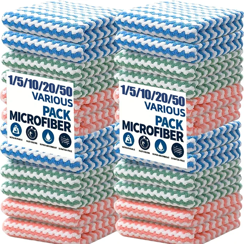 50/11ks Super absorpčné koralové fleece utierky kuchynské misky umývanie handry Prania vankúšiky okná utierte čistiace látky uteráky