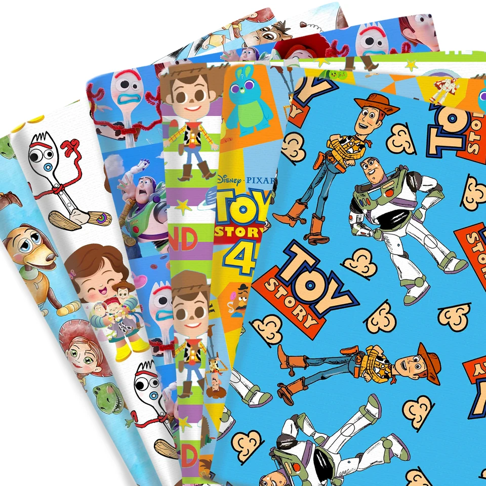 50*145 cm Buzz Lightyear Toy Story Story Polyester Cotton od meračov karikatúrou tkanina páska Šijacie šaty šaty DIY Crafts Home Textil