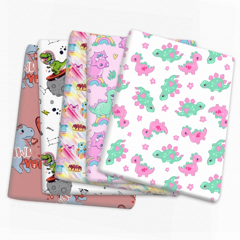 50*145 cm Patchwork Dinosaury Vytlačené polyesterová bavlnená tkanina pre tkanivové šitie prešívaných tkanín Vyšívací materiál