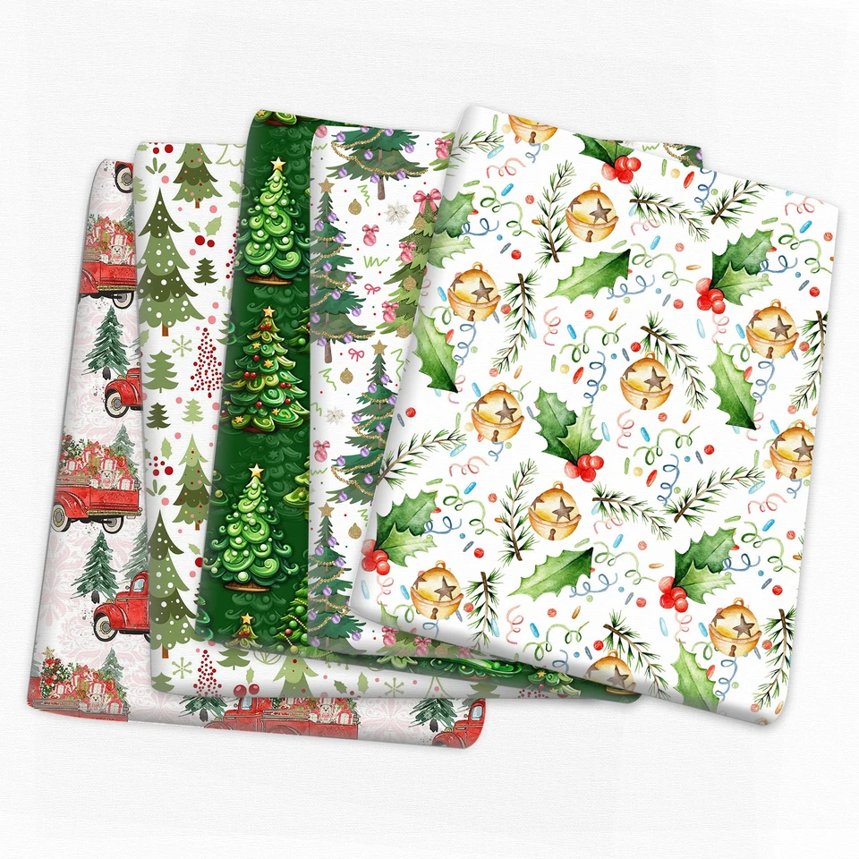50*145 cm Patchwork vianočný stromček Polyester bavlnená tkanina pre tkanivové šitie prešívaných tkanín vyšíva