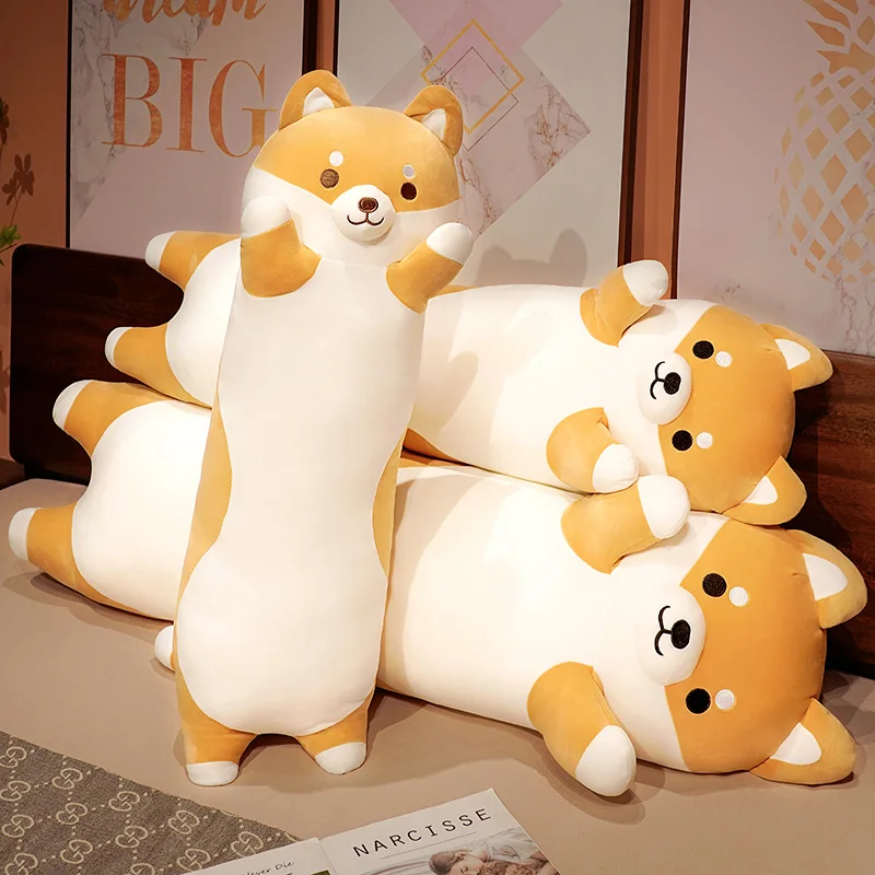 50-150 cm gigant dlhý shiba Inu psí plyšový plyšový hračku hody plnené mäkké zviera Corgi chai vankúš