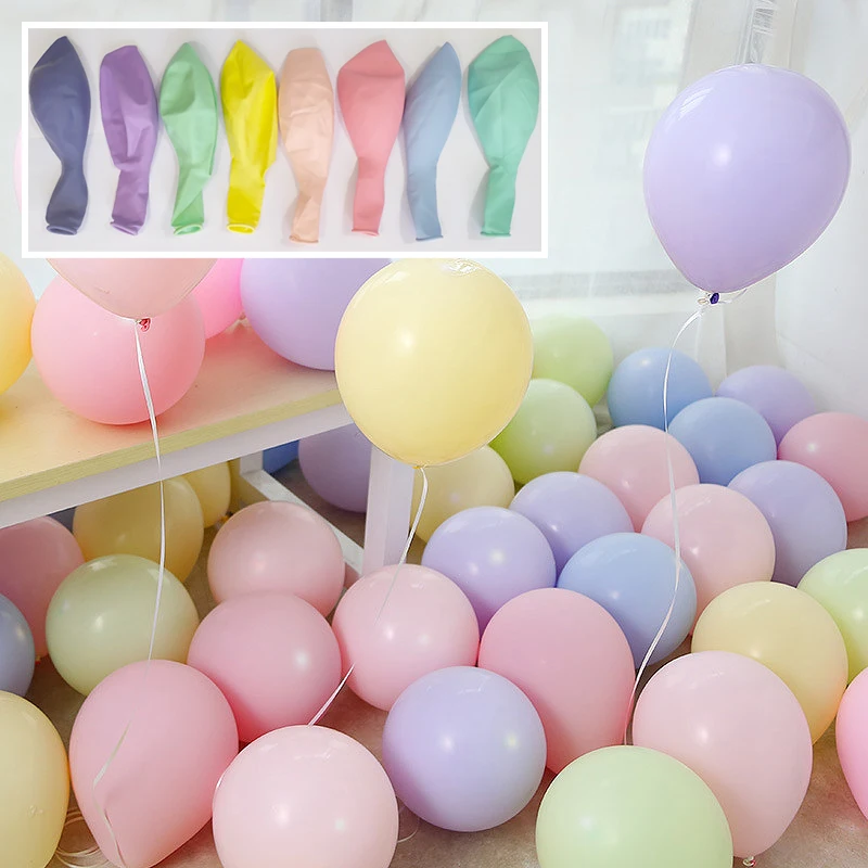 50/16ks polychrómové makaronové balóny Veľkoobchod 5/10/12 palca Nové latexové balóny narodeniny svadobný obrad dekorácia hélium Balon