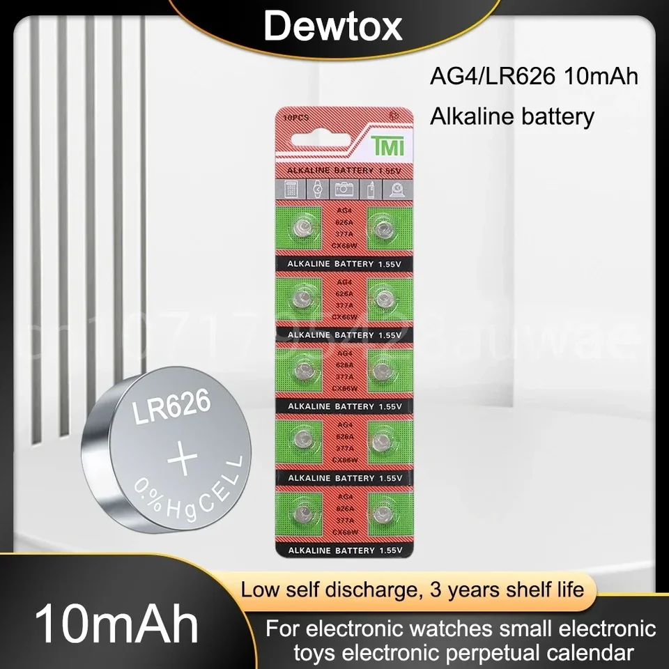 50-200ks 1,55V Ag4 batéria SR626 377 LR626 LR66 SR66 SR626SW 377A Button Cell Watch Coin G4 Batérie pre gadgety hodinky