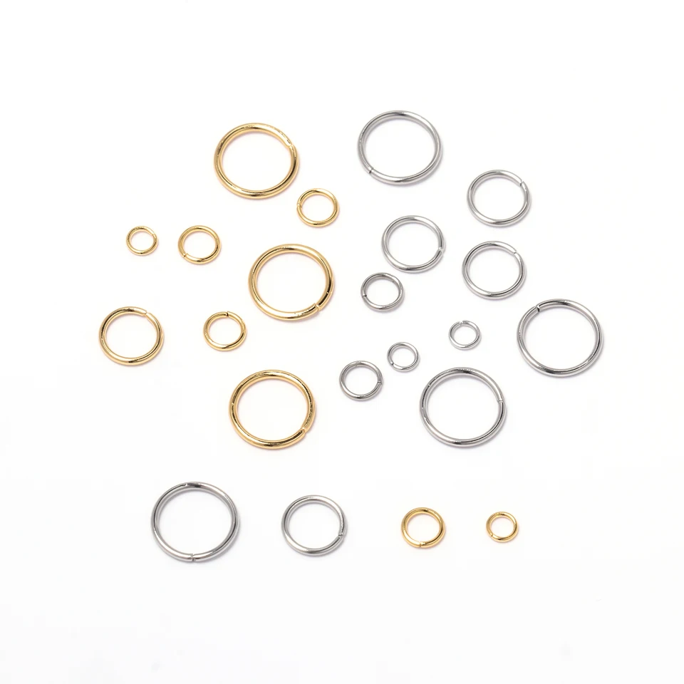 50-200ks/šarža 3-8 mm nehrdzavejúca oceľ Otvorené skokové krúžky Split Rings Konektory pre DIY šperky na nájdenie doplnkov Veľkoobchod