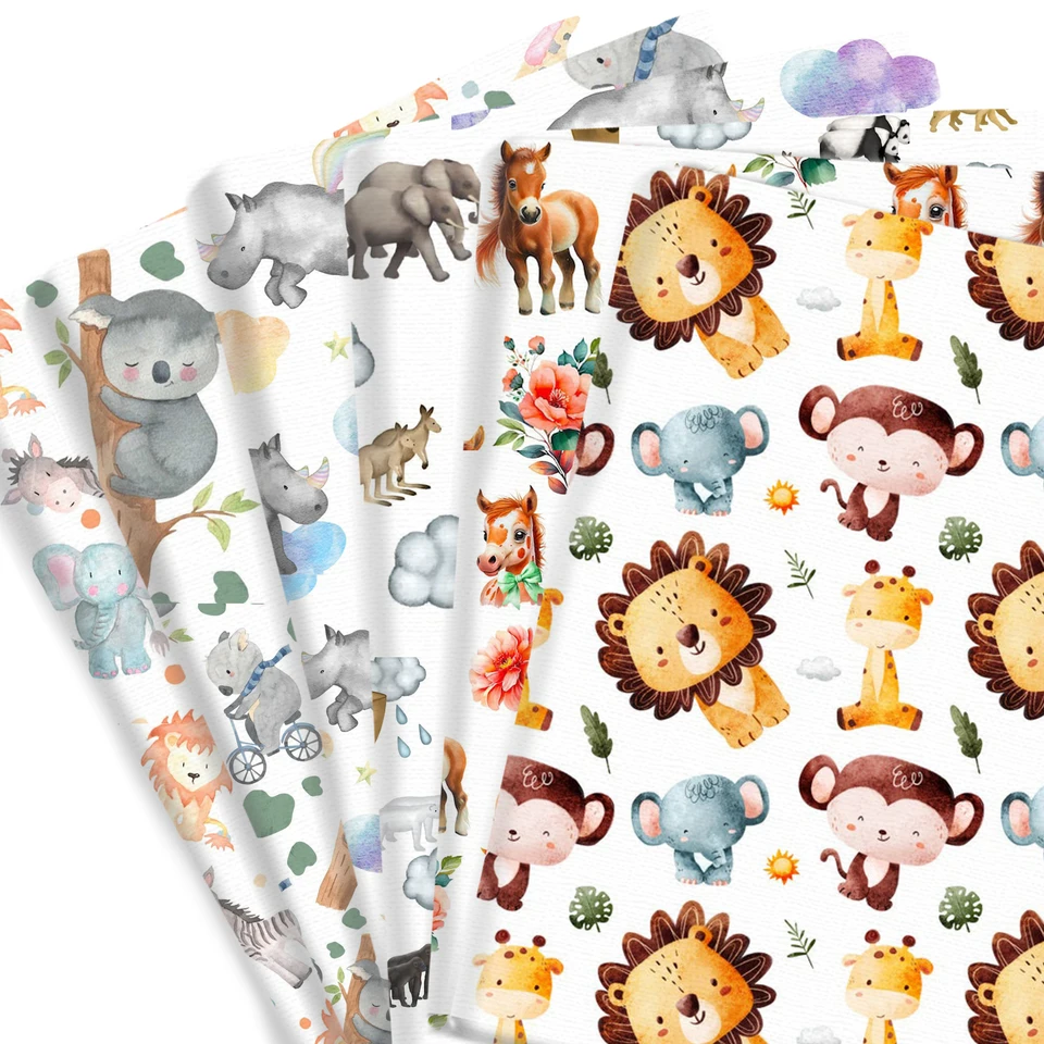 50*45 cm / 50*145 cm Zvieratá Zoo Žirafy100% Čisté / polyesterové bavlnené materiály patchwork šijacie látky prešívané vyšívanie DIY Handrička