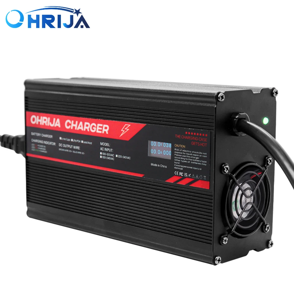 50,4V 15A OLED Charger Smart Aluminium Case je vhodné pre 12S 44,4 V LCD dispay li-ion lipo batériu OLED