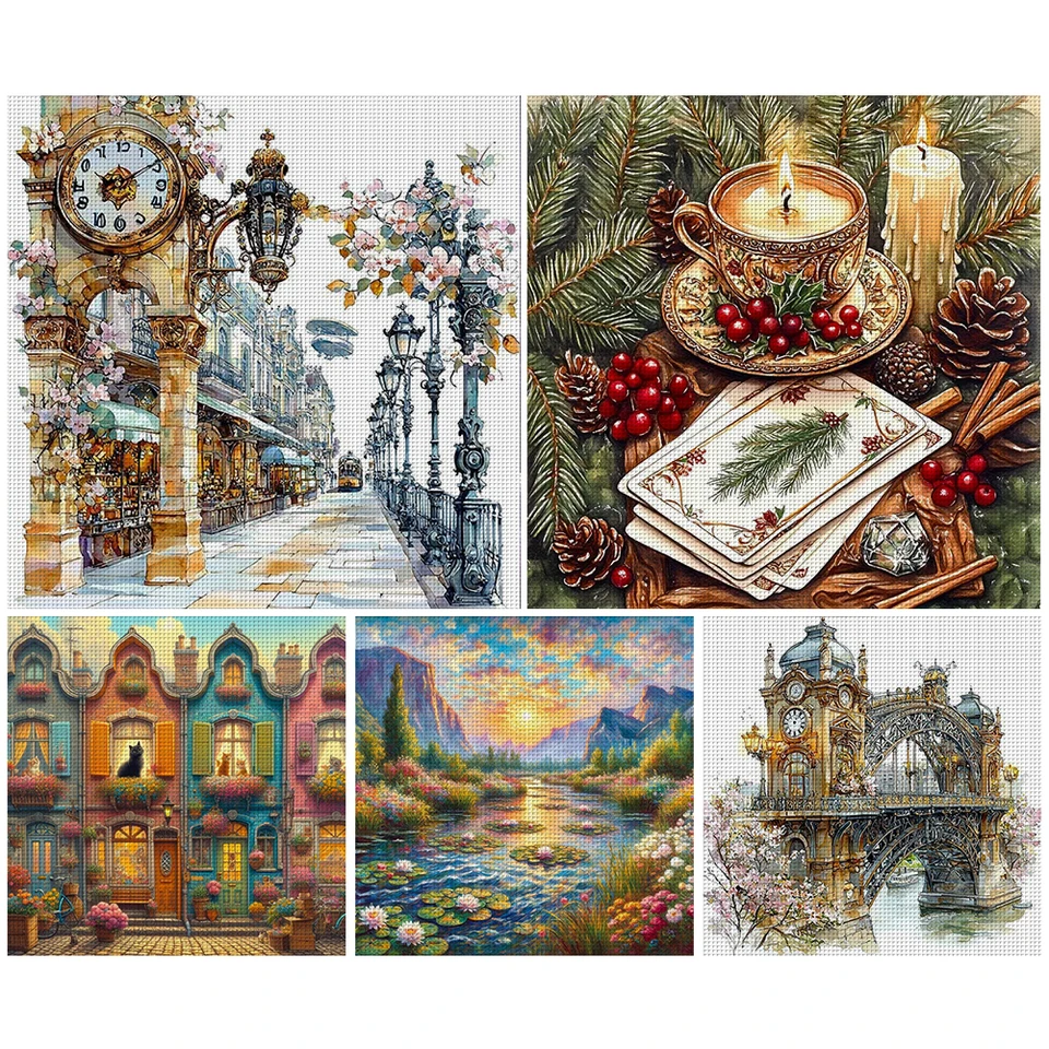 50*50 cm Tlačené plátno DIY výšivkovú súpravu SCALIC HD Patter