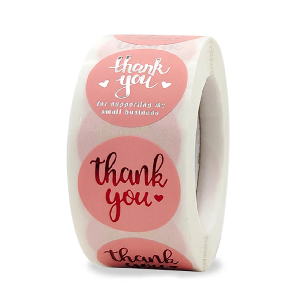 50-500ks Darčekové tesniace nálepky Zlatá fólia ĎAKUJETE NÁKLADY DIARY DISIA Scrapbooking Darčekové dekorácie Štítky Custom Logo Stickers
