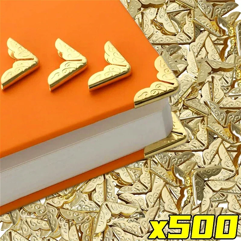 50/500ks Metal Book Corner Protectors Scrapbook Photo album roh roh vintage trojuholníka rámca DIY Crafts Notebook Dekorácie