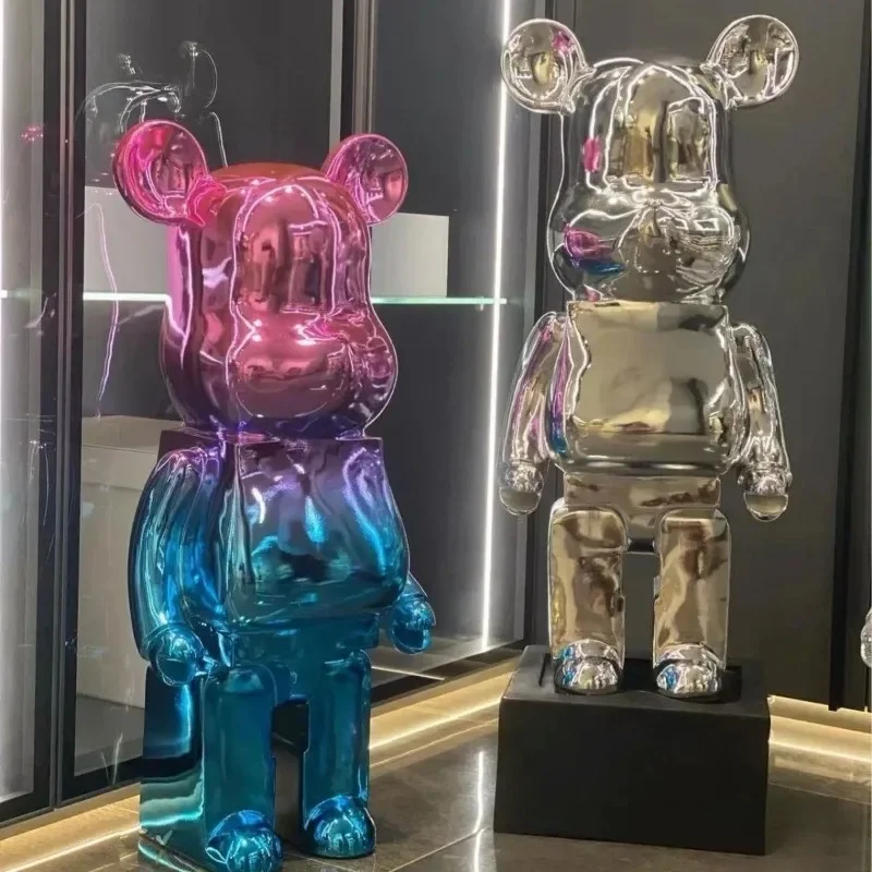 50/80 cm pokovovací medveď postava estetická násilná socha medveďa Veľká socha figurína luxusná dekorácia obývacej izby Domáca ozdoba