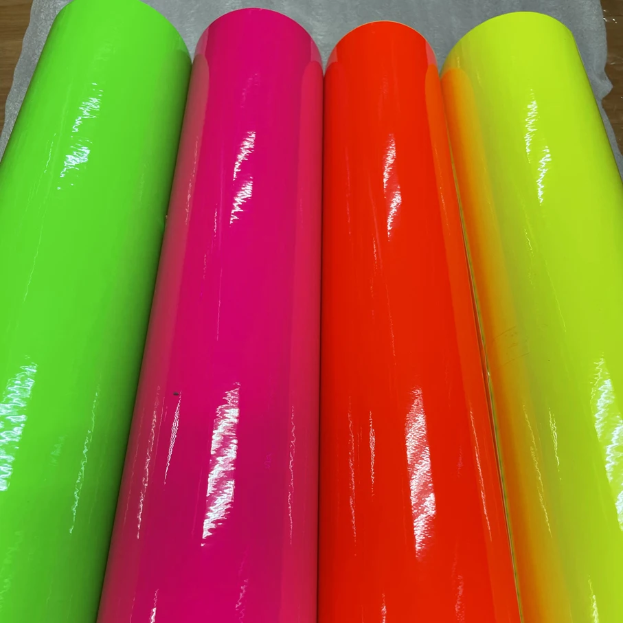 50 cm*1m/2m/3m/4m/5m/6m styling automobilu Gloss Fluorescenčná žltá zelená vinylová nálepka lesklé fluorescenčné fluorescenčné obal