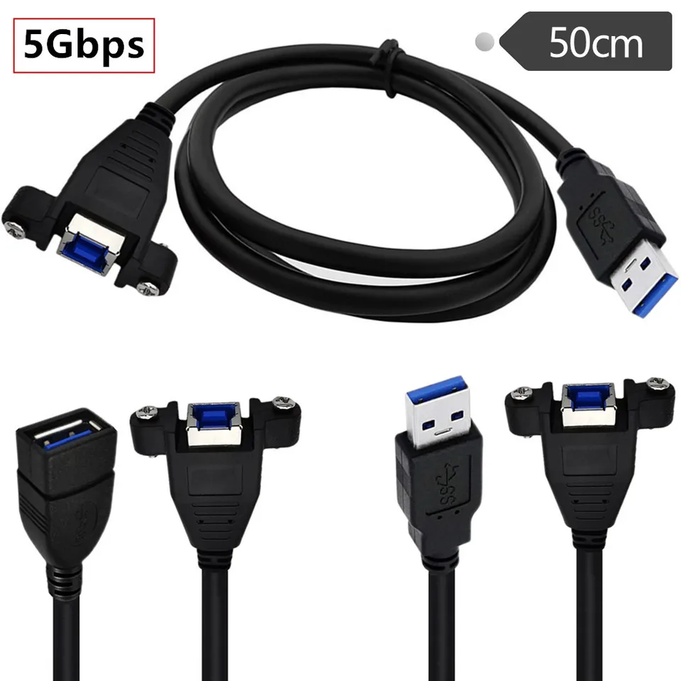 50 cm 5 Gbps USB 3.0 Typ AF Mužská samica do B ženský konektorový kábel adaptér s káblom držiaka panela