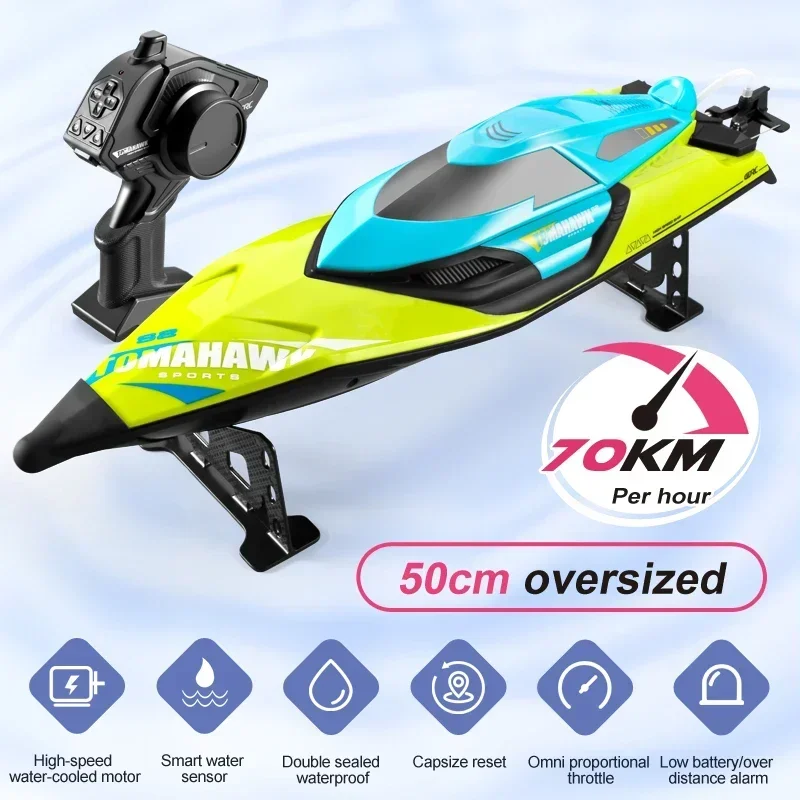 50 cm Big RC Loď 70 km/h Profesionálny diaľkový ovládač vysokorýchlostných závodných závodných člnov Speedboat 20 minút Detské darčeky Hračky pre chlapcov
