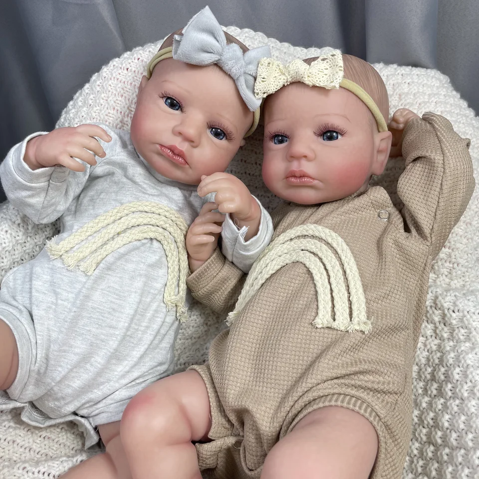 50 cm Dokončené znovuzrodené detské bábiky Loulou Awake Twins Girl Girl Lively Silikone Vinyl novorodenca 3D koža Viditeľné žily DIY Hračky pre dievčatá