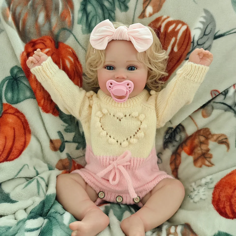 50 cm LiveLike Reborn Baby bábika ručne vyrobená 3D maľovaná pokožka modré oči celé telo mäkké silikónové vinylové dievča tela Bebe vianočný darček