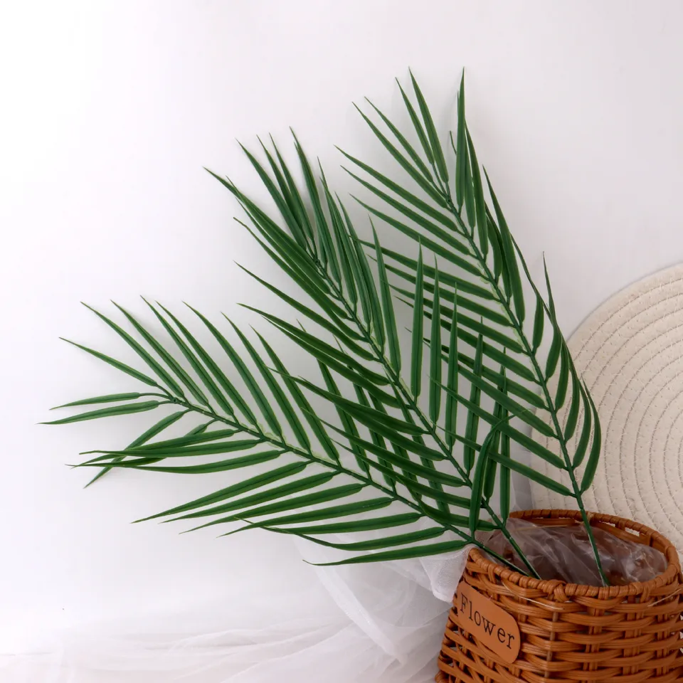 50 cm umelé tropické rastliny falošné palmové listy zelené vetvy pre domácu záhradu Hawaiian Jungle Party Decotion