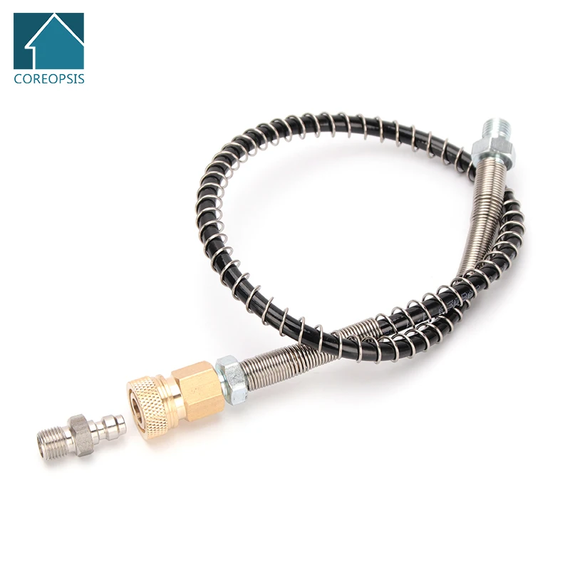 50 cm vysokotlaková nylonová hadica s vláknom M10X1 Quick Connect Coupls 40MPA PCP pneumatické doplňovanie vzduchu s pružinovým zabalením