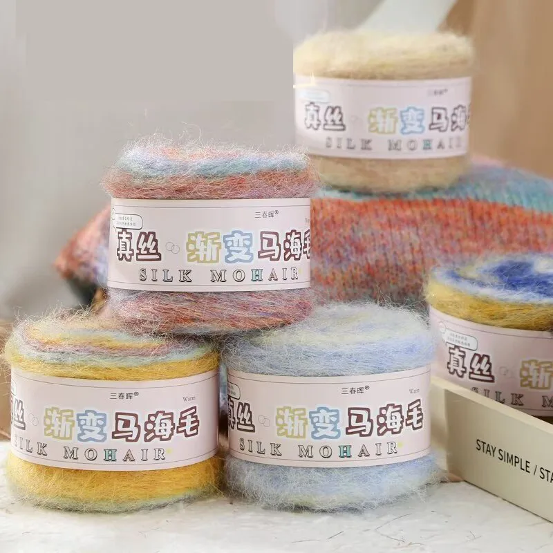 50 g/roll gradient farebná koláč priadze organická bavlnená zmes priadze DIY ručne tkaná priadza jar/letná háčkovanie