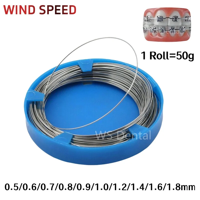 50 g/roll zubná zubná oceľ drôt ortodontické zuby vodičov 0,5-1,8 mm zubné materiály Chirurgické prístroje