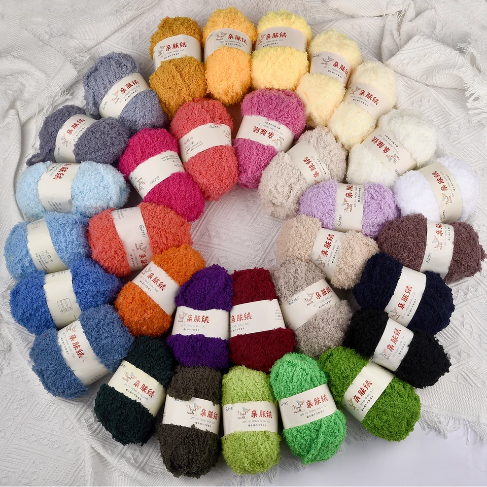 50 g/set chenille priadza mäkké tenké závity uterákov na pletenie háčkovanej priadze ruka na pletenie hankovací