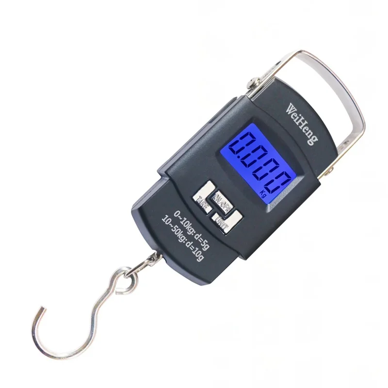 50 kg/110 lb 10g Elektronická prenosná digitálna stupnica závesný háčik Rybolovná závažia váha batožina Stupnica pre vyváženie batožiny Steelyard