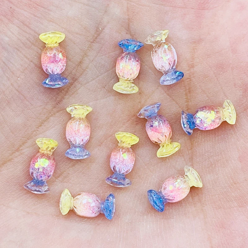 50 ks Nové roztomilé mini kawaii cukrovinky živice figúrky remeselnícke remeslá flatback cabochon ornament