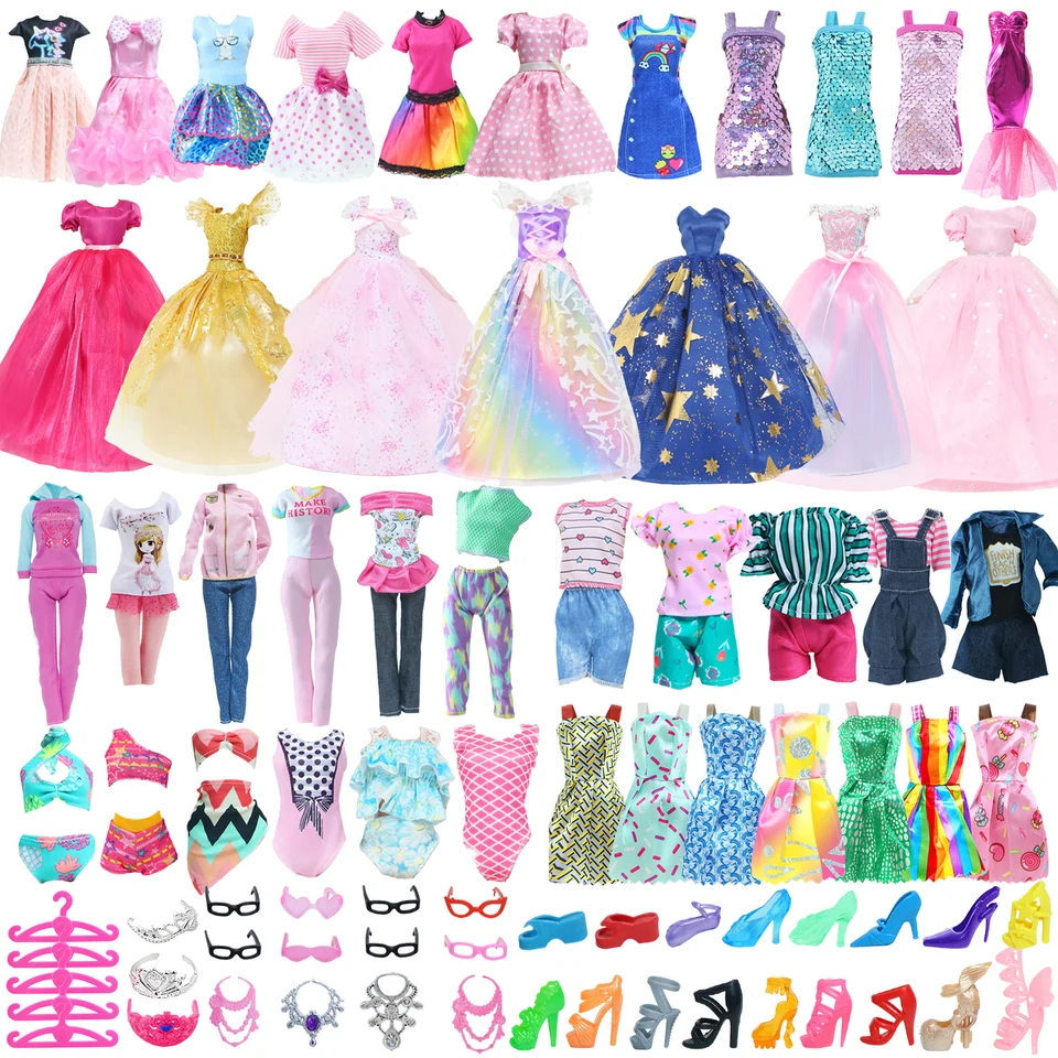50 ks/set módne doplnky pre bábiky pre 11,5 '' bábiku s večierkami módne šaty outfit Pants Dievča