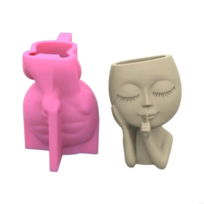 50 lb betónové kvetinové hrnce formy pre bábiky Silikónový kvetináč pleseň Cement Clay Folds veľké pre hlavu pre bábiku šťavnatý kvetináč