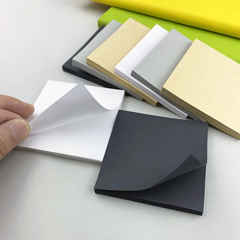50 listov čierna biela kraft lepkavá nota Self Adhesive n časové nálepky poznámkové poznámky Poznamenámy školské kancelárske potreby kancelárskych potrieb