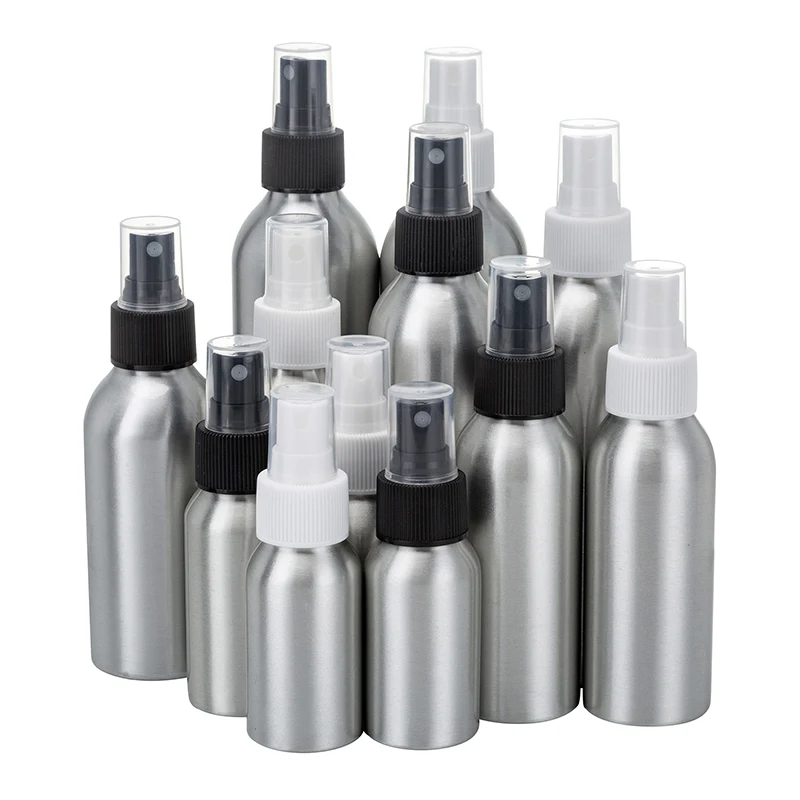 50 ml/100 ml/120 ml/250 ml hliníkového sprejového fľaše Prázdna kozmetická fľaša s malým doplňovateľným nádobou Parfumový rozprašovač