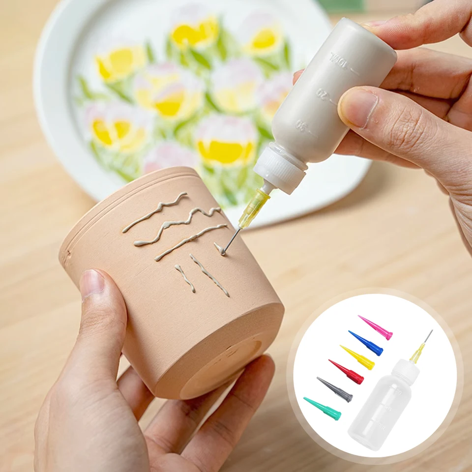 50 ml hrnčiarskeho bahna maľba fľaša s dýzou sada DIY hrnčiarska keramická maľovaná hlinená socha