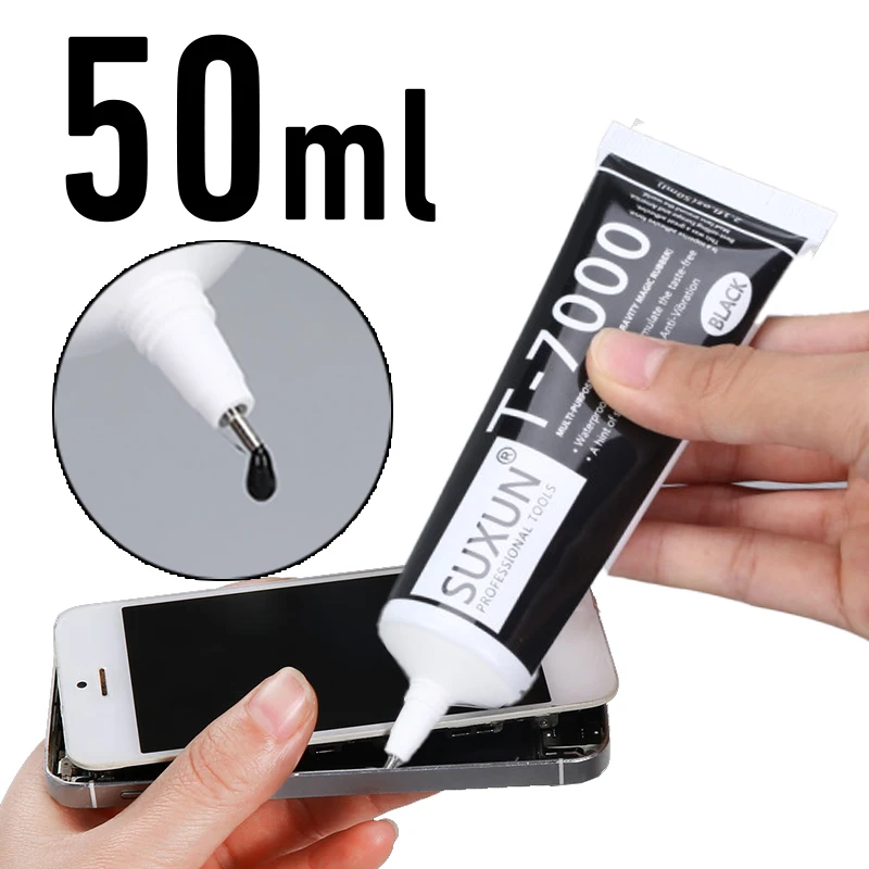 50 ml T7000 Mobilný telefón Glue Multifunkčný DIY obrazovkový rámec Epoxid TEALANT Super čierne tekuté lepidlo T-7000 lak na nechty