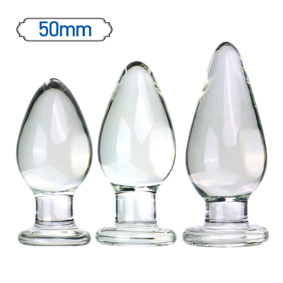 50 mm veľkú kryštálovú zadnú zástrčku vagina lopta Big Pyrex Glass Glass Anal Bead Adult Sex Hračky pre ženy mužov gay