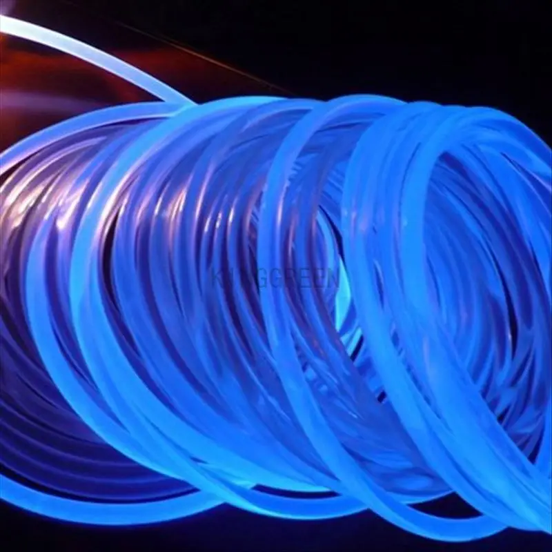 50 mx priemer 6 mm Vysoko kvalitný vysoko priehľadný pevný jadro bočné jadro Fiber Fiber Optický kábel pre bazén