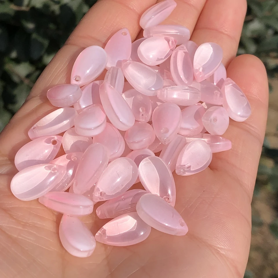 50 percent/veľa dlhých vodných kvapiek Česk Pink Crystal Glass Loose Loose Spacer Pirálky pre šperky výroby DIY ručne vyrobené príslušenstvo vlásenky