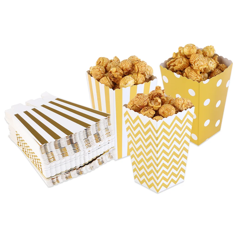 50 počítačov Popcorn Carton Cartboard Party Candy Cartons Európsky americký kontajner