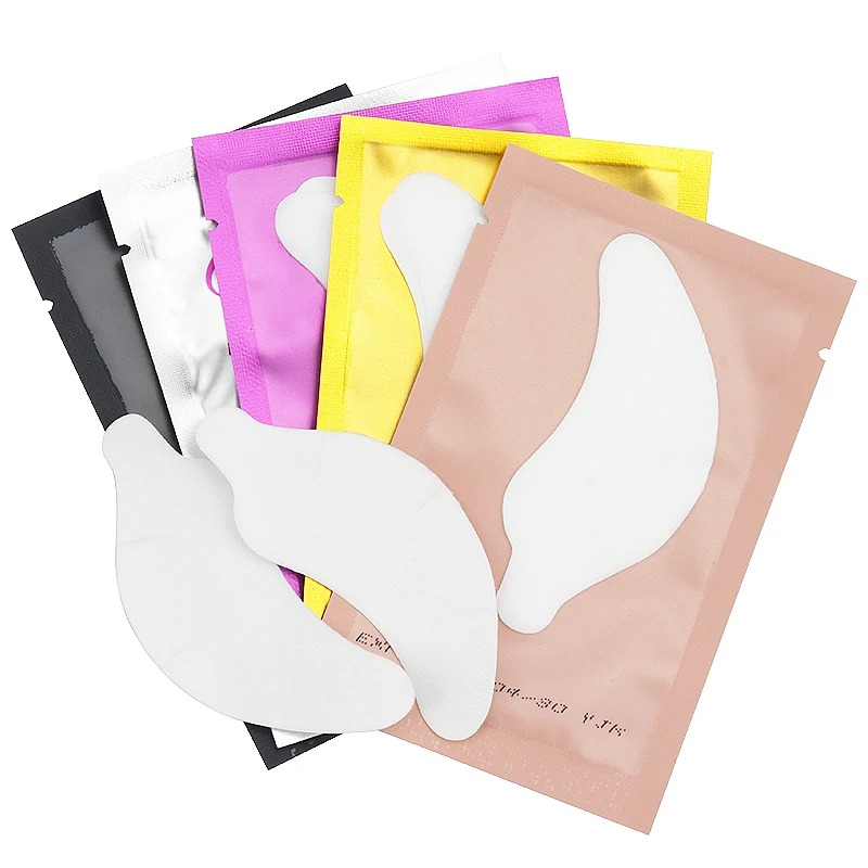 50 párov riasy Hydrogel Eye Paper Patch Lint Free Under Eye Gel Gelte štepené riasy predlžovacie očné špičkové nálepky náradia make -upu