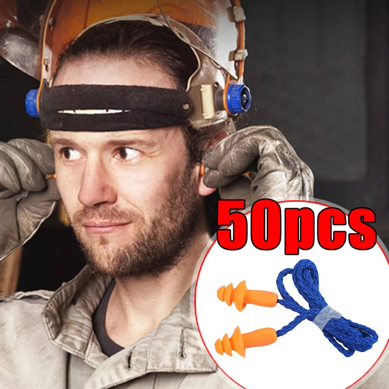 50 párov uši zátky na uši Závulenie hluku spiaceho uší zátky silikónové šnúrky proti šumaniu uší uši
