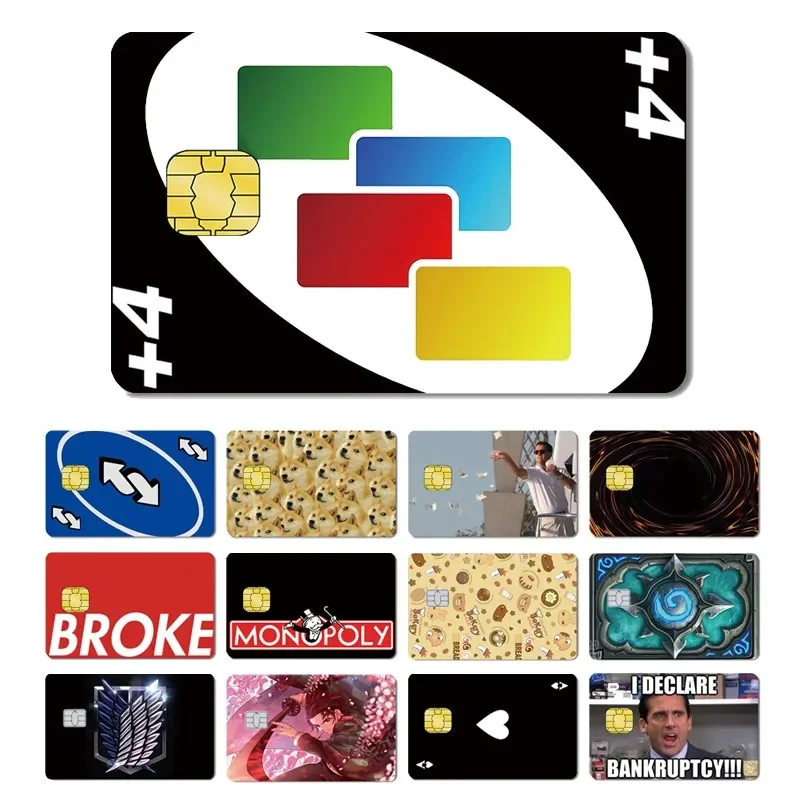 50+ Rôzne štýly Broke Money Skull Stonks Poker Sticker Film Tape Skin Skin Pre kreditnú kartu DEBIBET KARTA BIG CHIP