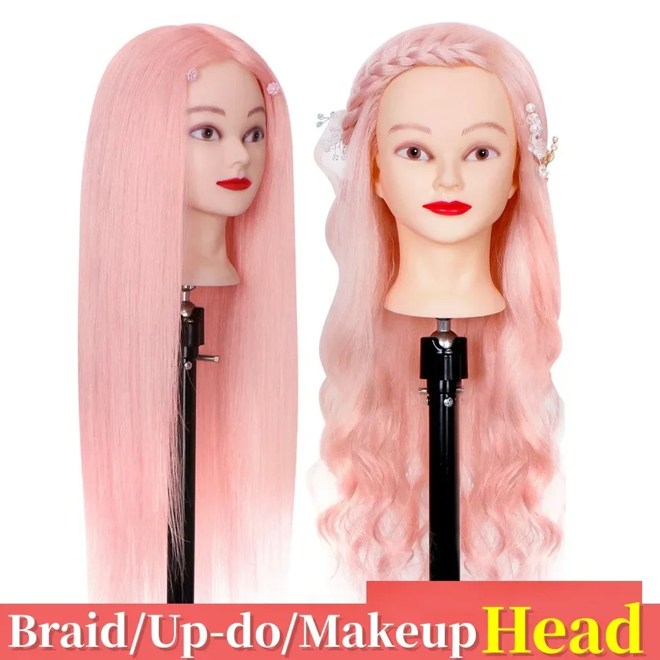 50% skutočné vlasové figuríny Hlava bábiky pre účesy Profesionálny štýl hlava Hot Curl Iron narovnajte výcvikový kaderník salón