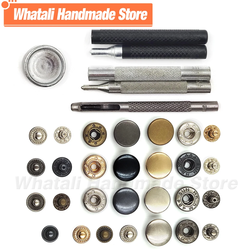 50 súprav 831/633/655 Snaps Button Metal Snap Fronetings Presss Stčky na šitie odevných vreciek topánky kožené plavidlo
