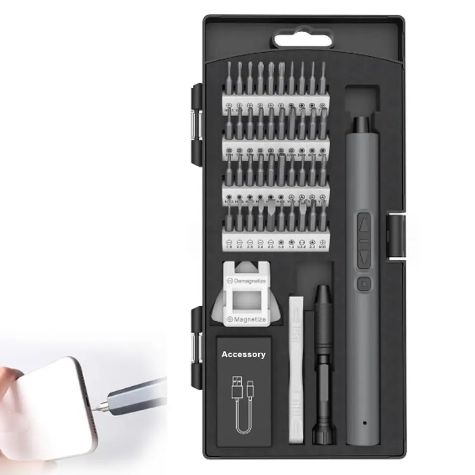 50 v 1 presný elektrický skrutkovač sada Magnetic Phillips Torx skrutkovacia hlava s LED svetlom 2 nastavenia krútiaceho momentu pre PC DIY